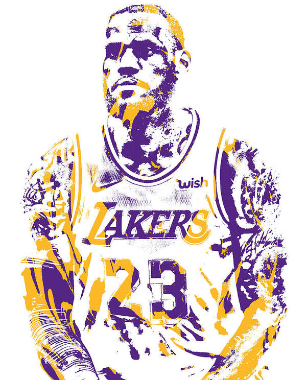 Lebron James Los Angeles Lakers Jersey Number Art Print 1 Mixed Media by  Joe Hamilton - Fine Art America