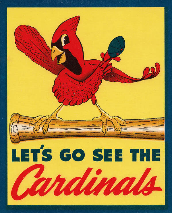 St. Louis Art Print featuring the mixed media Let's Go See The Cardinals by Row One Brand