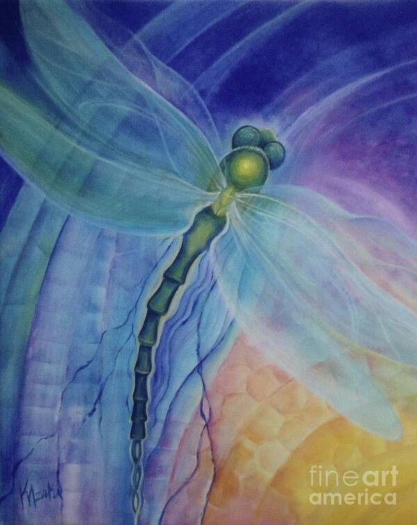 Dragonfly Art Print featuring the painting Light Healer by Kristine Izak