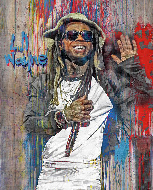 Lil Wayne Art Print featuring the mixed media Lil Wayne by Mal Bray