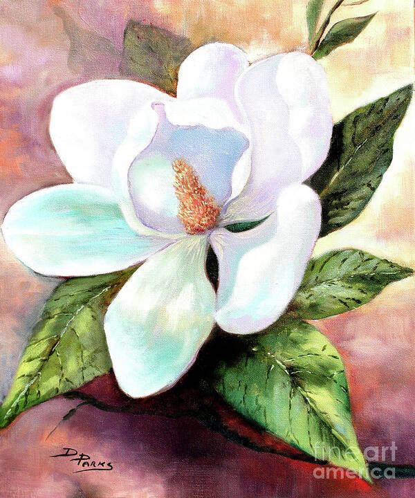 Magnolia Art Print featuring the painting Louisiana Magnolia by Dianne Parks