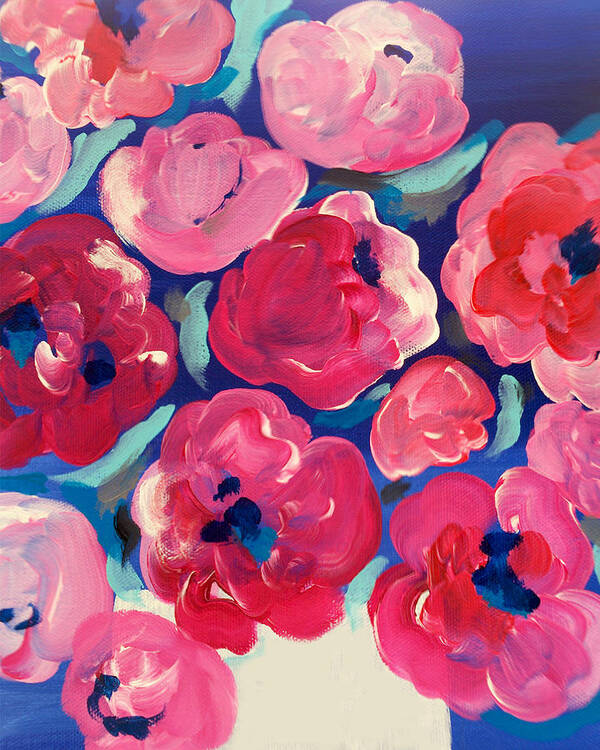 Floral Art Art Print featuring the painting Love by Beth Ann Scott
