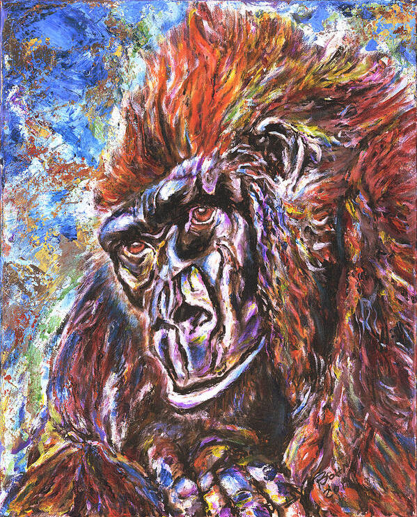 African Lowlands Gorilla Art Print featuring the painting Lowlands Gorilla by John Bohn