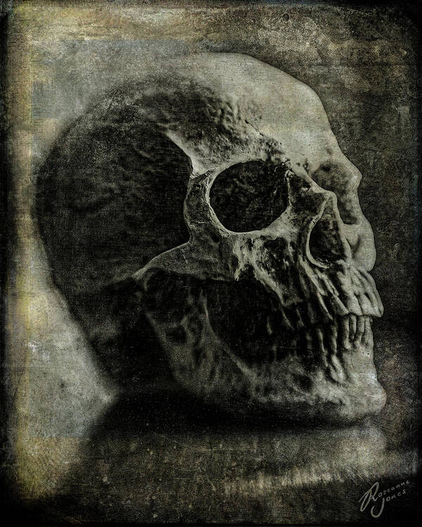 Skull Art Print featuring the photograph Macabre Skull 1 by Roseanne Jones