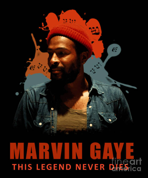 Marvin Gaye Art Print featuring the digital art Marvin Gaye Colorful Tribute Gift Mens Womens by Notorious Artist