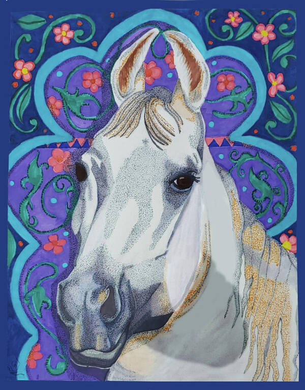 Marwari Horse Art Print featuring the painting Marwari Horse by Equus Artisan