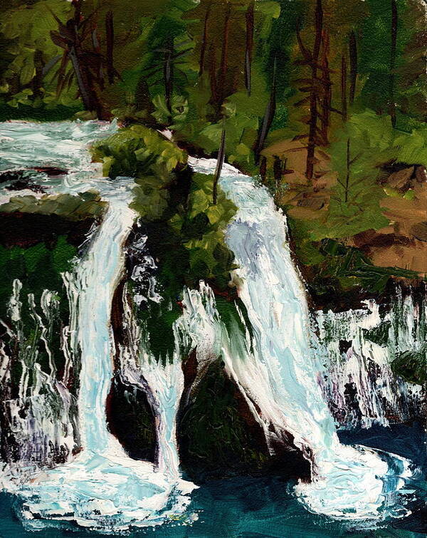 Waterfall Art Print featuring the painting McArthur-Burney Falls II by Alice Leggett
