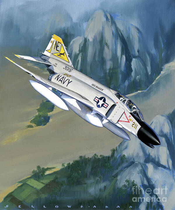 Aviation Art Print featuring the painting McDonnell Douglas F-4 Phantom II by Jack Fellows