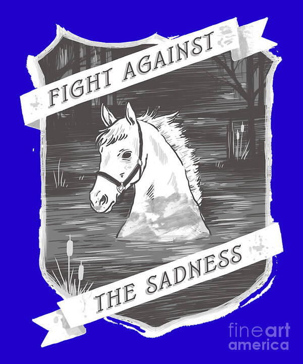 Neverending Story Art Print featuring the digital art Mens My Favorite Fight Against The Sadness Artax Gifts Music Fans by Mizorey Tee