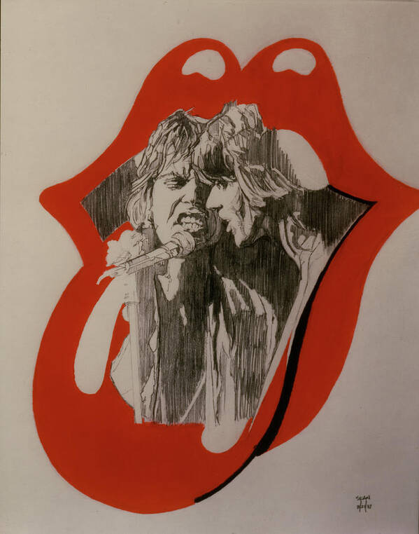 Mick Jagger Art Print featuring the drawing Mick Jagger And Keith Richards - Exiled by Sean Connolly