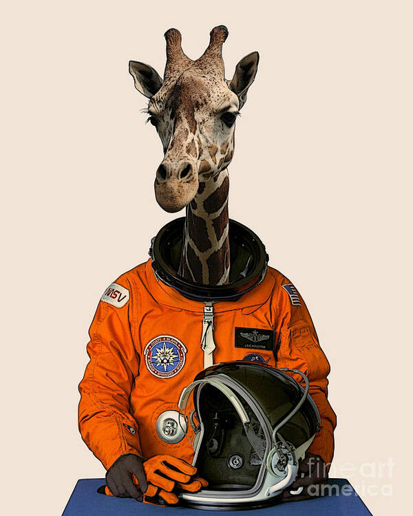 Astronaut Art Print featuring the mixed media Mister Space by Madame Memento