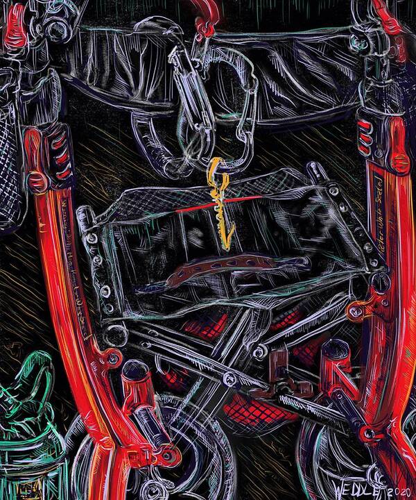 Rollator Art Print featuring the digital art Mobility Equipment by Angela Weddle