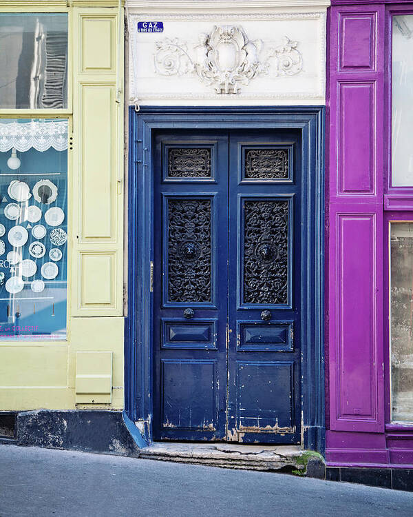 Paris Photography Art Print featuring the photograph Montmartre Colors - Paris Doors by Melanie Alexandra Price