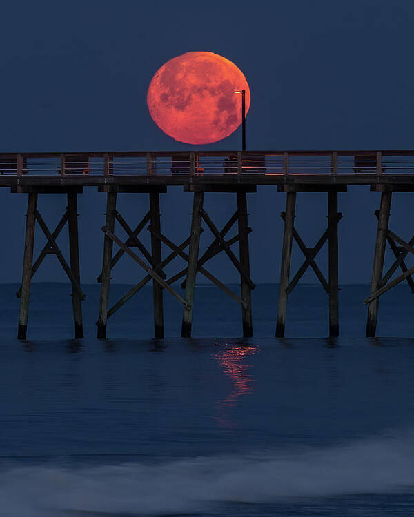Fullmoon Art Print featuring the photograph Moonset by Nick Noble