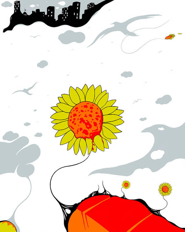 Sunflower Art Print featuring the drawing Mourning Peace by Craig Tilley