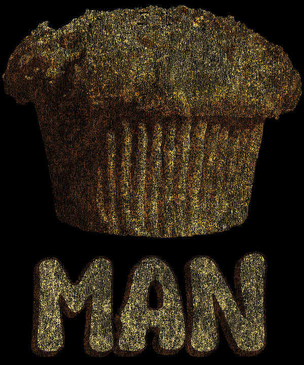 Funny Art Print featuring the digital art Muffin Man Retro by Flippin Sweet Gear