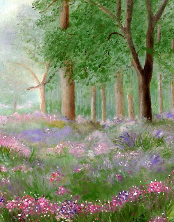 Field Of Flowers Art Print featuring the painting Mystic Moment by Juliette Becker