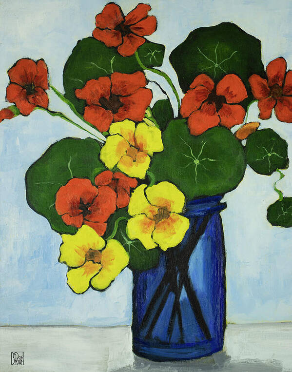 Still Life Art Print featuring the painting Nasturtiums by Debbie Brown