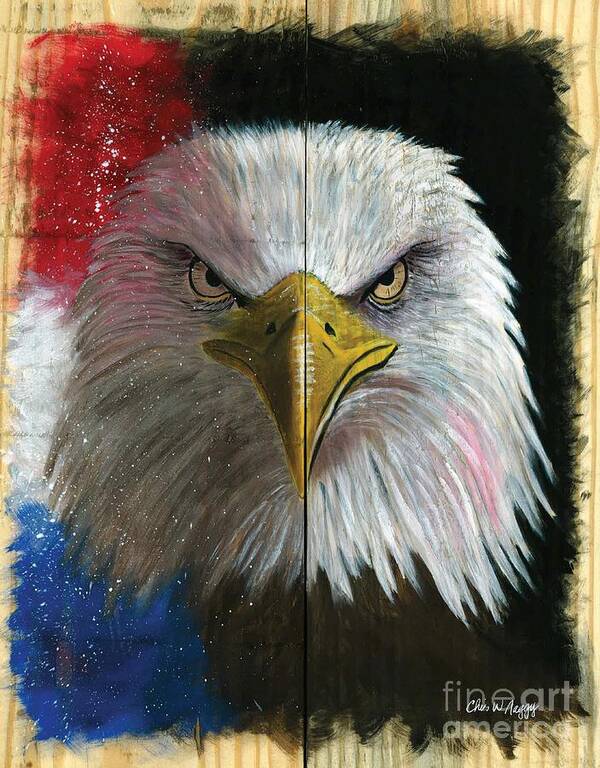American Eagle Art Art Print featuring the painting Never Forget by Chris Naggy