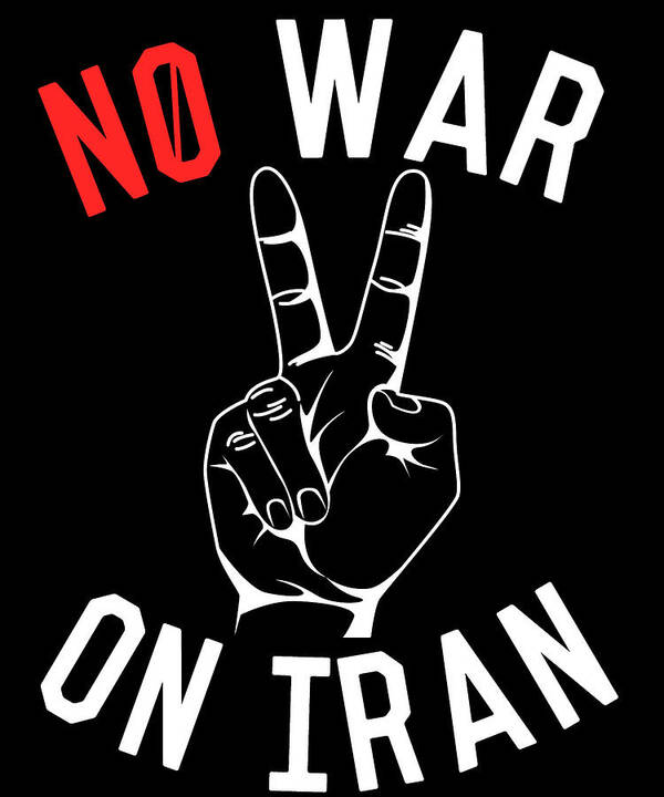 Cool Art Print featuring the digital art No War on Iran by Flippin Sweet Gear