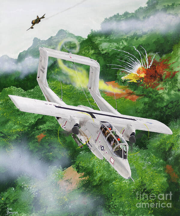 Aviation Art Print featuring the painting North American Rockwell OV-10 Bronco by Steve Ferguson