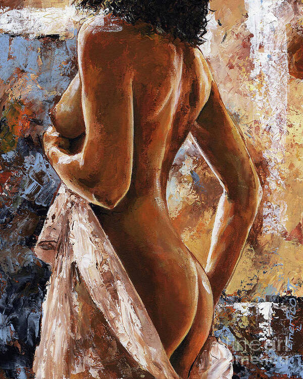 Body Art Art Print featuring the painting Female body 07 by Emerico Imre Toth