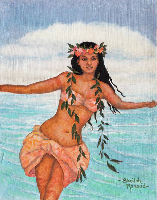 Ocean Art Print featuring the painting Ocean Dancer by Sheilah Renaud