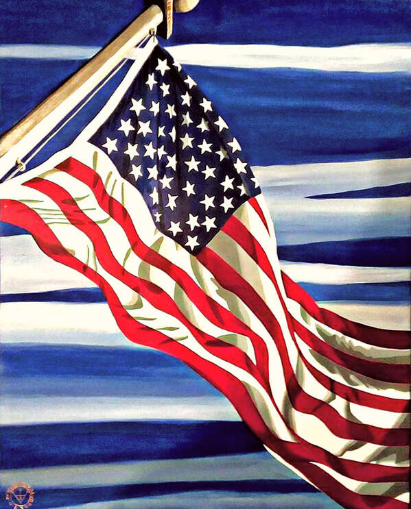 Flag Art Print featuring the painting Old Glory I by Emanuel Alvarez Valencia