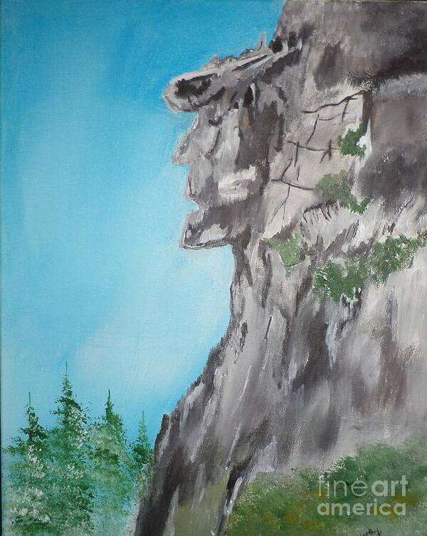 Donnsart1 Art Print featuring the painting Old Man Of The Mountain Painting # 183 by Donald Northup