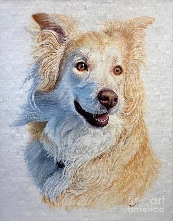 Dog Art Print featuring the painting Ollie by Mike Ivey