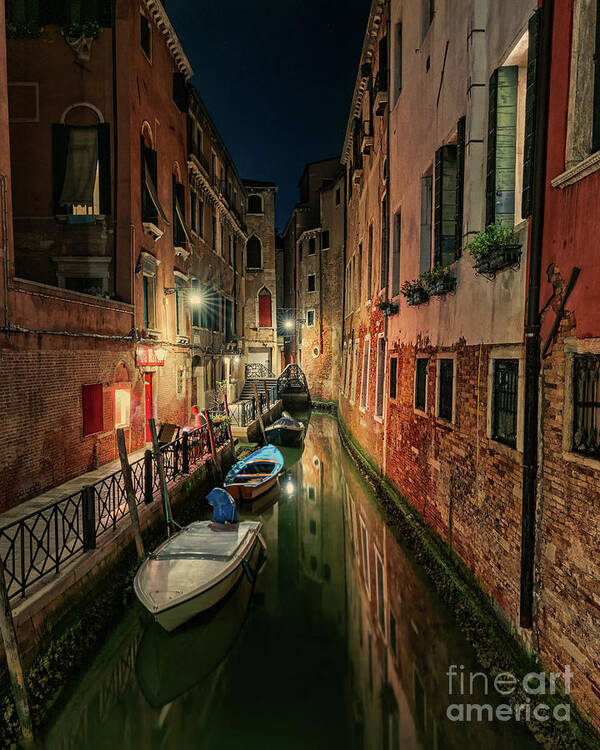 Night Art Print featuring the photograph One night in Venice by The P