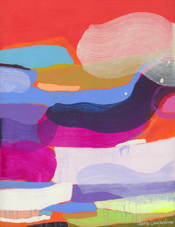 Abstract Art Print featuring the painting Party Boat by Claire Desjardins