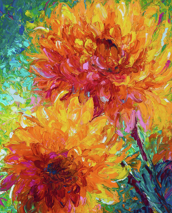 Dahlia Art Print featuring the painting Passion by Talya Johnson