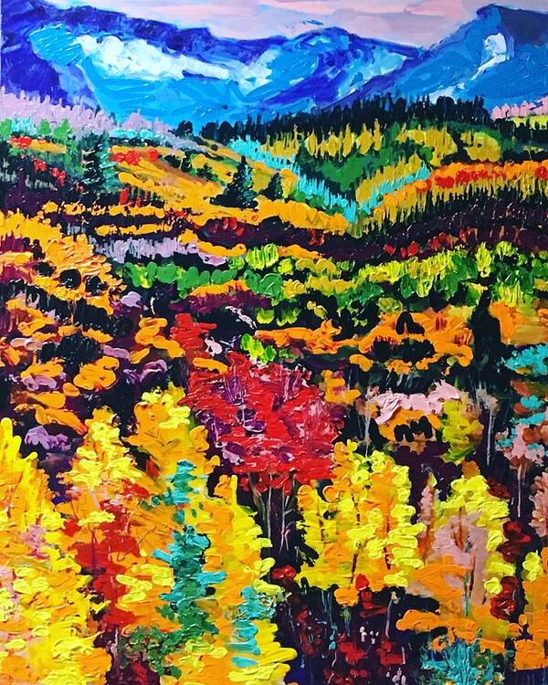 White Mtns. Art Print featuring the painting Peaking by Mark Lore