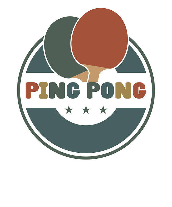 Ping Pong Art Print featuring the digital art Ping Pong Table Tennis Paddle Player Vintage Retro by Toms Tee Store