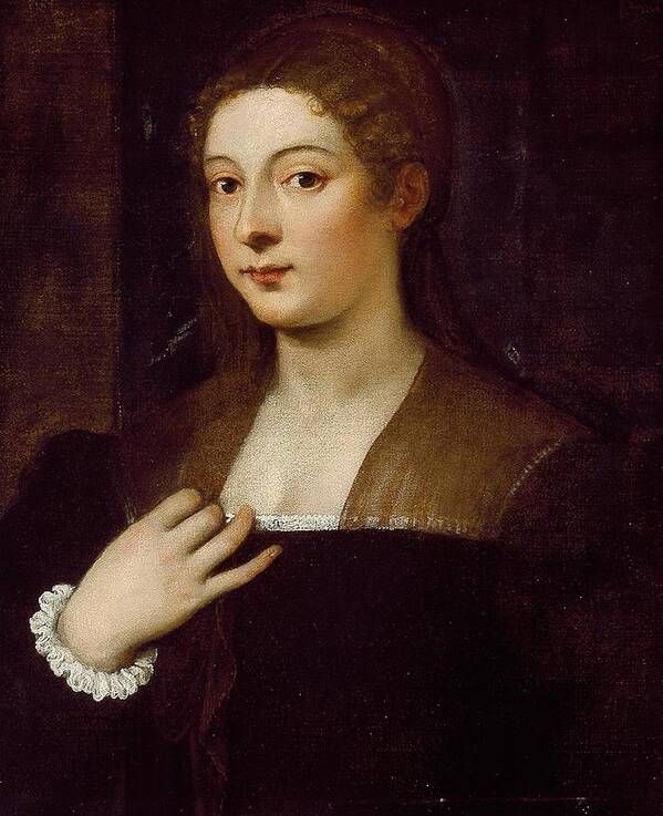  Art Print featuring the drawing Portrait of a Lady c by Titian Italian c