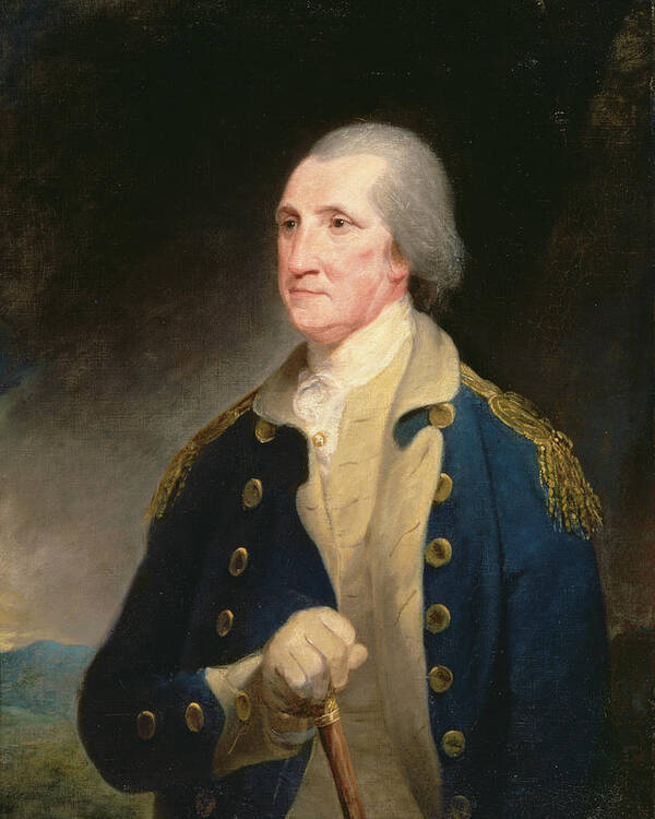 Figurative Art Print featuring the painting Portrait of George Washington 1785 by Robert Edge Pine