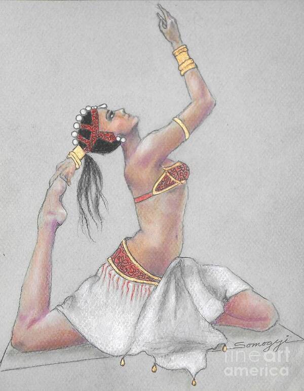 Belly Dancer Art Print featuring the drawing Pose Perfection by Jayne Somogy