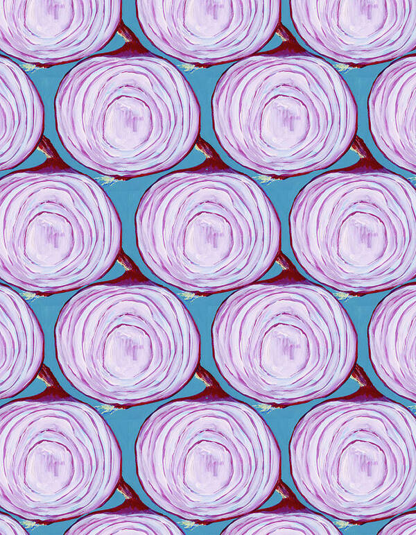 Onion Art Print featuring the digital art Purple Onion Pattern by Jennifer Lommers