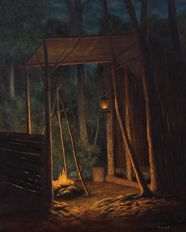 Camping Art Print featuring the painting Reality of Survival by Richmond Lambert