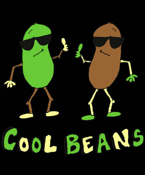 Funny Art Print featuring the digital art Retro Cool Beans by Flippin Sweet Gear