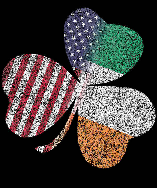 Cool Art Print featuring the digital art Retro Irish American St Patricks Day Shamrock by Flippin Sweet Gear