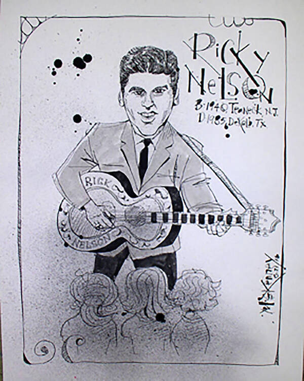  Art Print featuring the drawing Ricky Nelson by Phil Mckenney