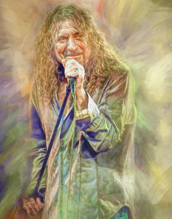 Robert Plant Art Print featuring the mixed media Robert Plant Zep by Mal Bray