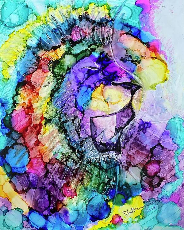 Rainbow Art Print featuring the painting Run to the Roar - Redeeming the Rainbow by Deb Brown Maher