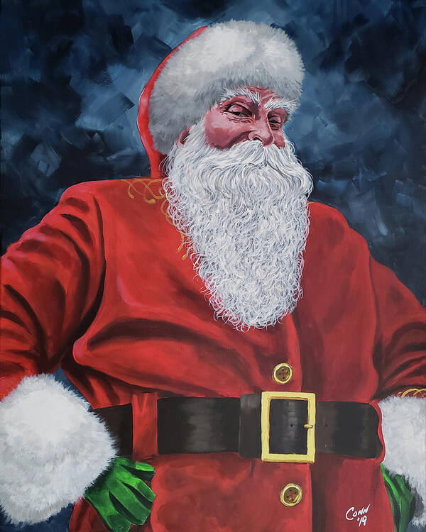 Santa Claus Art Print featuring the painting Santa Claus 2019 by Shawn Conn