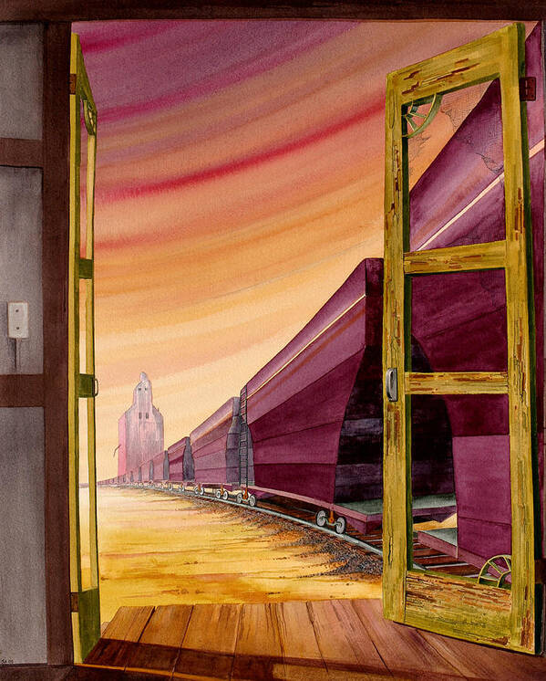 Train Art Print featuring the painting Screen Door by Scott Kirby