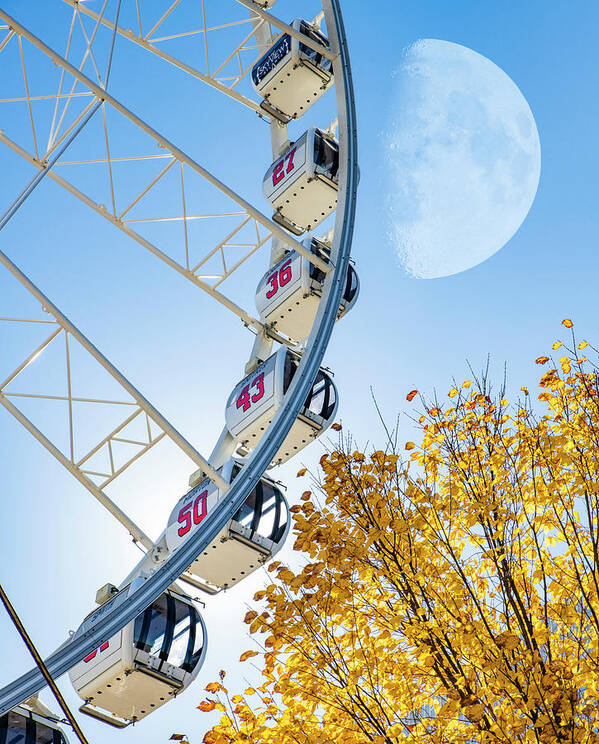 Skyview Art Print featuring the photograph SkyView Atlanta, Ferris wheel by Karen Cox