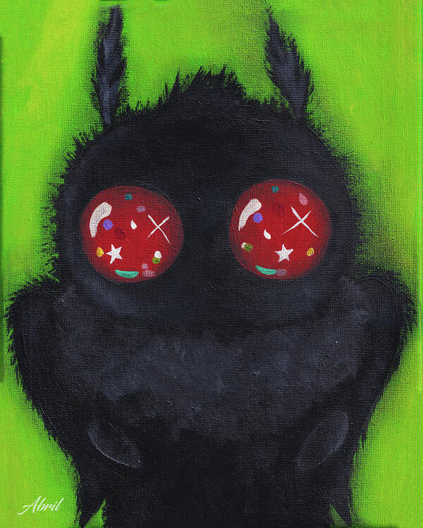 Mothman Art Print featuring the painting Small Mothman by Abril Andrade