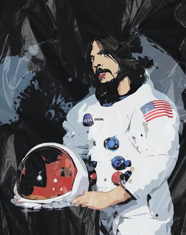 Dave Grohl Art Print featuring the digital art Space Dave by Christina Rick
